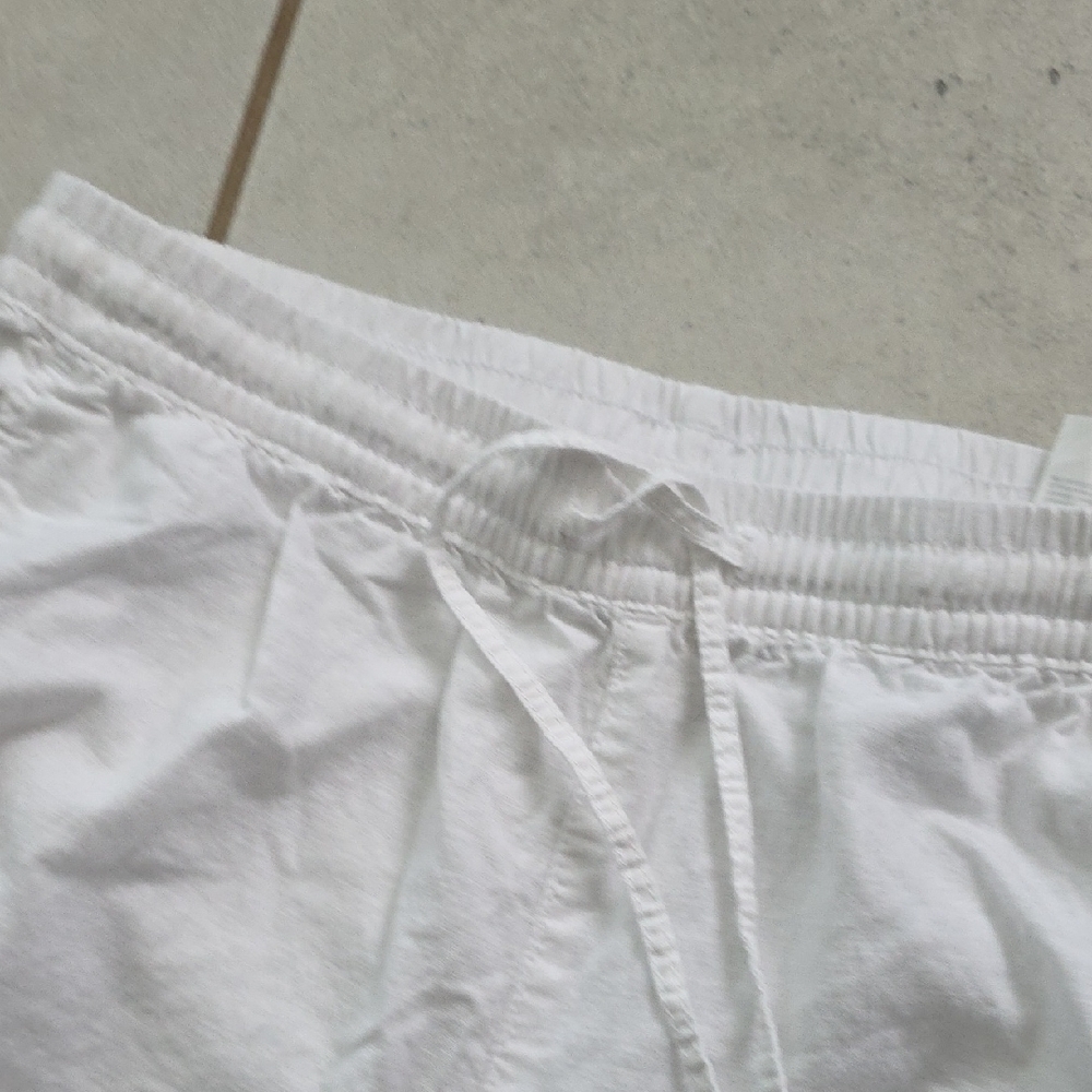 H&M Linen Blend Pants Size Medium Lightweight Neutral Casual Trousers - Picture 4 of 7